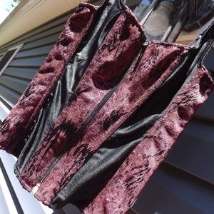 Black and Burgundy corset Tesa full front zipper